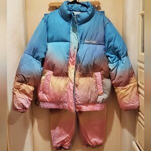 Colorful Gradient Puffer Jacket and Pants Set Size XL/0X Pantone X Forever 21